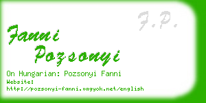 fanni pozsonyi business card